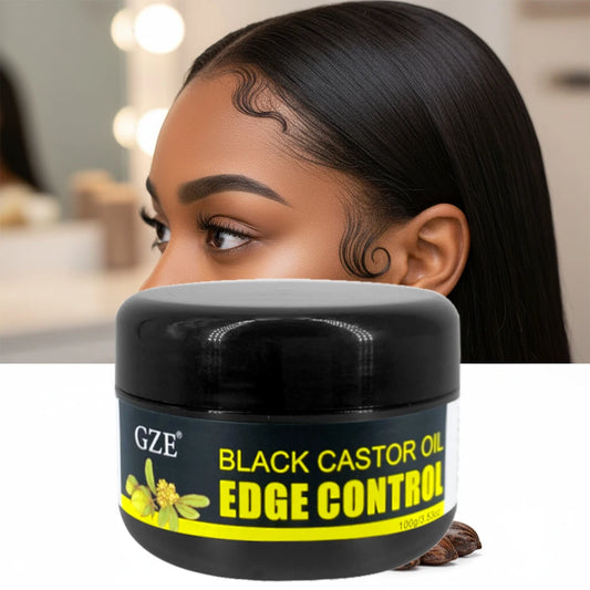 GZE African Black Castor Extra Hold Edge Control Hair Wax Gel Hair Edge Control Wax Peaceful Pleasures Health and Wellness