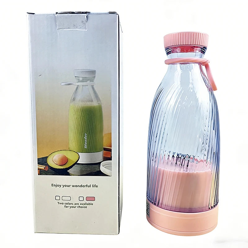 Food-grade 6-blade juicer - Portable fruit and vegetable home juicer - Eco-friendly fruit and vegetable mixing cup Peaceful Pleasures Health and Wellness Pink