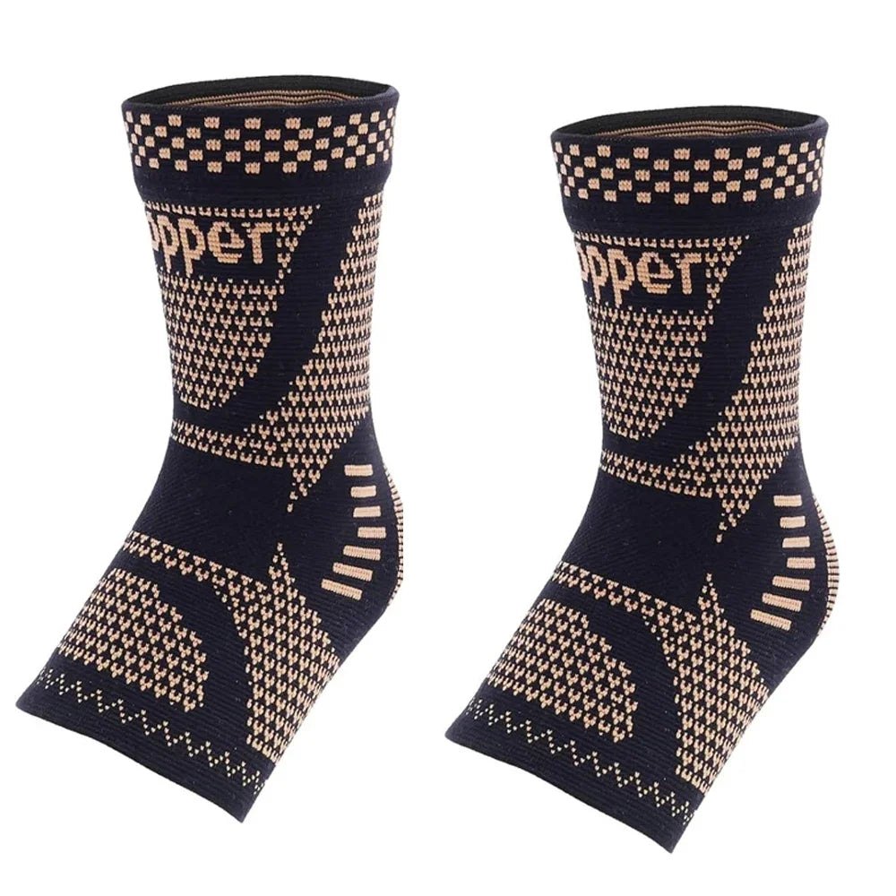 Copper Ankle Brace Compression Sleeve – Plantar Fasciitis Relief Ankle Compression Brace Peaceful Pleasures Health and Wellness AS Picutre-2PCS M