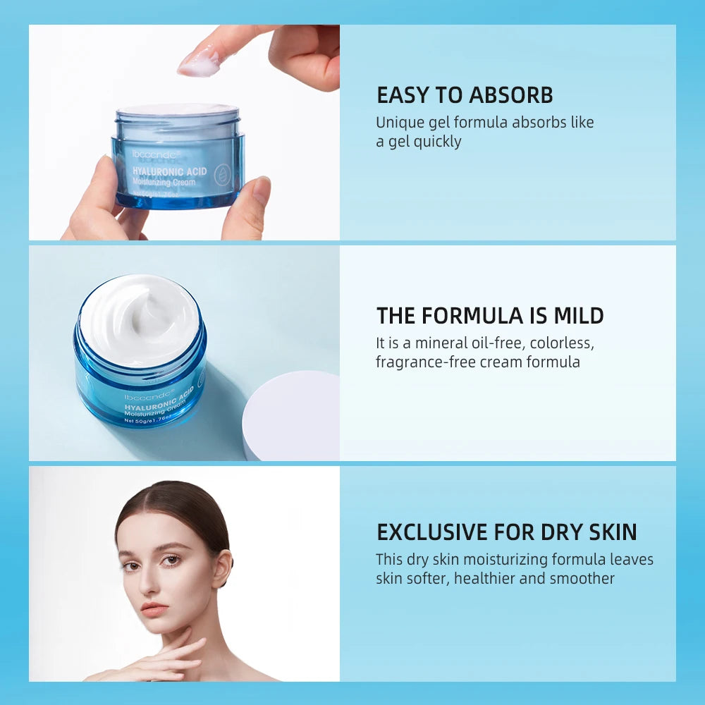 Hyaluronic Acid Gel Cream Hydrating Face Moisturizer For Hydrate&Smooth Extra-Dry Skin Nourishing Improve Dryness Facial Lotion Peaceful Pleasures Health and Wellness