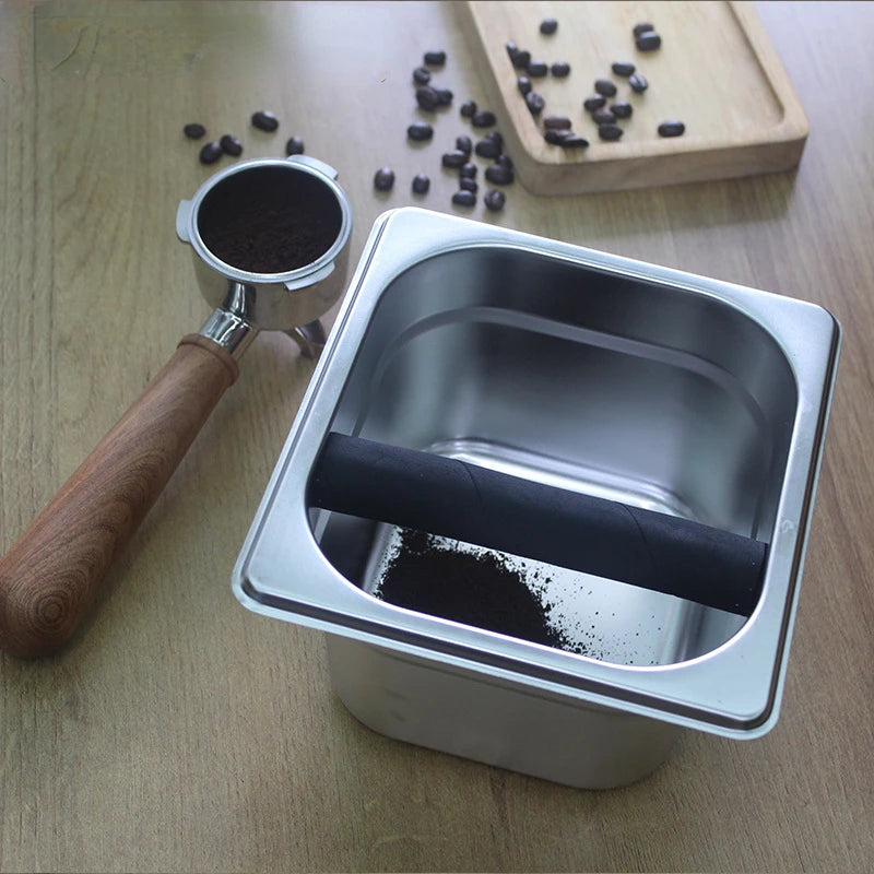 Coffee Knock Box Espresso Dump Bin for Barista Coffee Grind Anti-slip Espresso Dump Bin Grind Waste Bin Coffee Grounds Bucket Peaceful Pleasures Health and Wellness