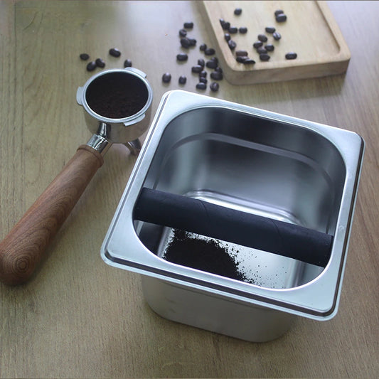 Coffee Knock Box Espresso Dump Bin for Barista Coffee Grind Anti-slip Espresso Dump Bin Grind Waste Bin Coffee Grounds Bucket Peaceful Pleasures Health and Wellness