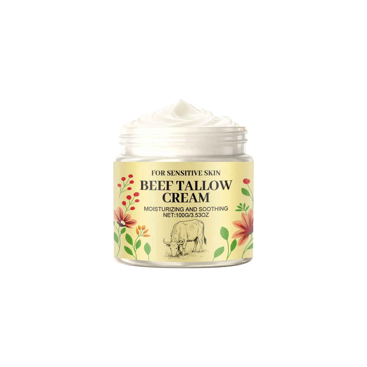 Beef Tallow Body Cream for Moisturizing Skin and Comfort Peaceful Pleasures Health and Wellness 100g