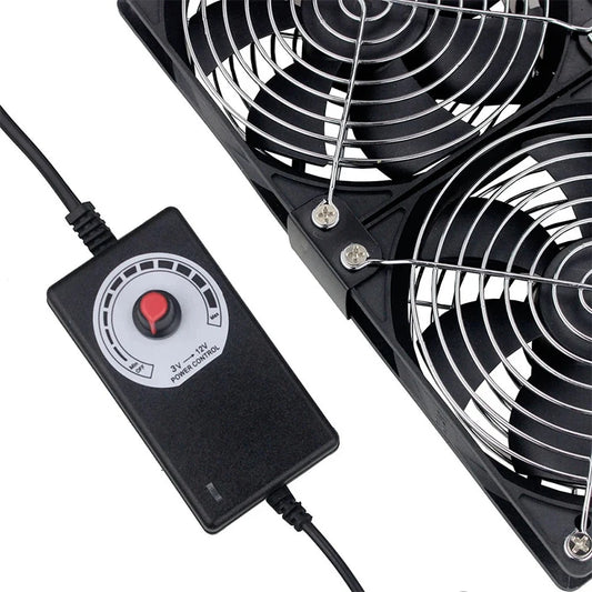 12cm 3000RPM Cooling and Exhaust Fan with Controller 3V to 12V for BTC Miner PC Chassis Workstation Cabinet Server Radiator Peaceful Pleasures Health and Wellness