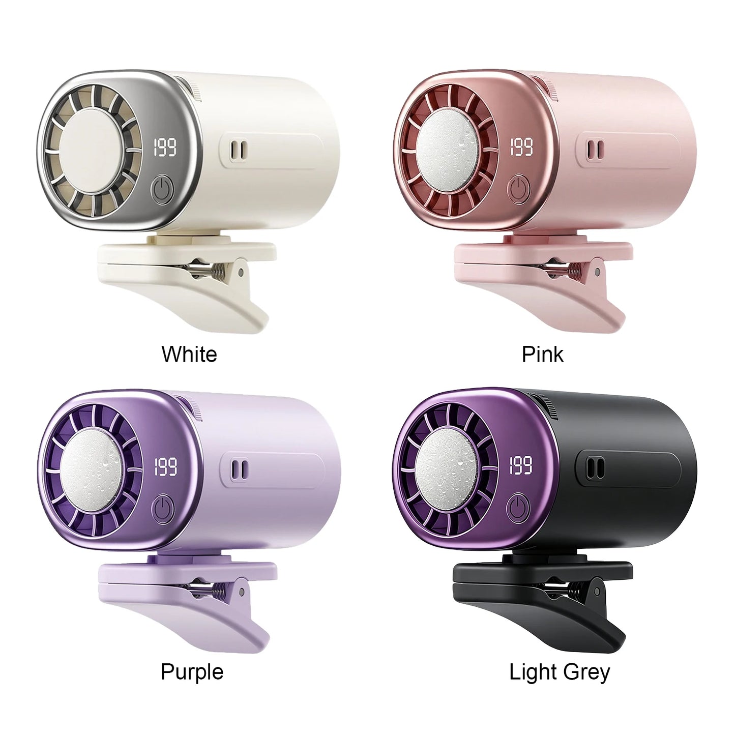 USB Rechargeable Personal Fan with LED Display Personal Cooling Fans 2000mAh Battery for Travel Outdoor Camping Beach Makeup Peaceful Pleasures Health and Wellness
