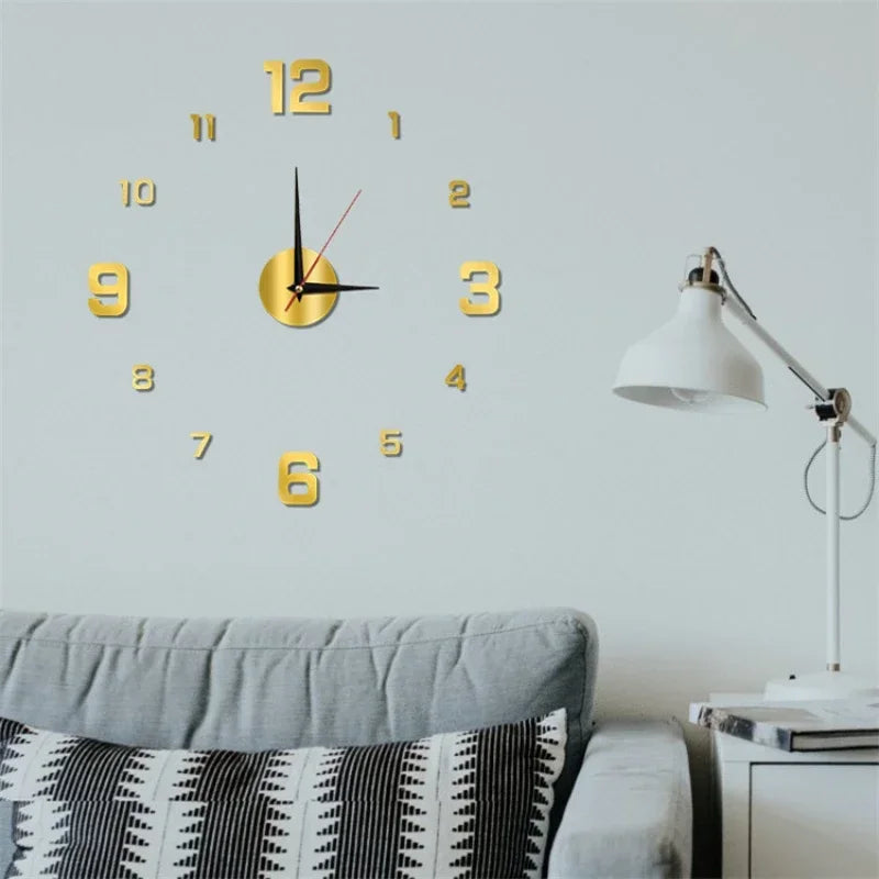 3D Luminous Wall Clock Frameless Acrylic DIY Digital Clock Wall Stickers Mute Clock for Living Room Bedroom Office Wall Decor Peaceful Pleasures Health and Wellness