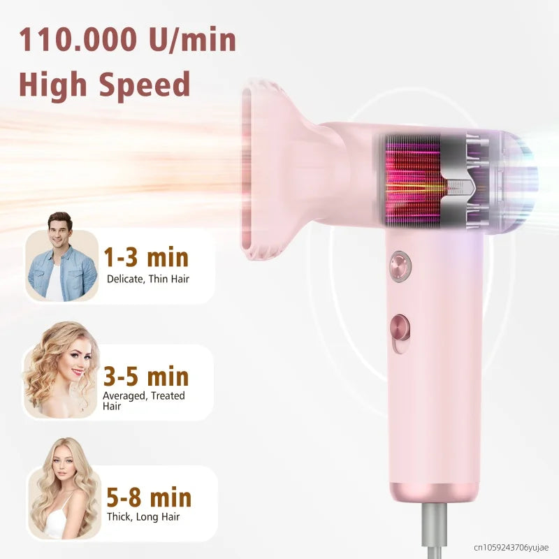 Popular Mini Hair Dryer Portable Travel Constant Temperature Hair Care Negative Ion Cold And Hot Air Gear High-Speed Blower 2025 Peaceful Pleasures Health and Wellness