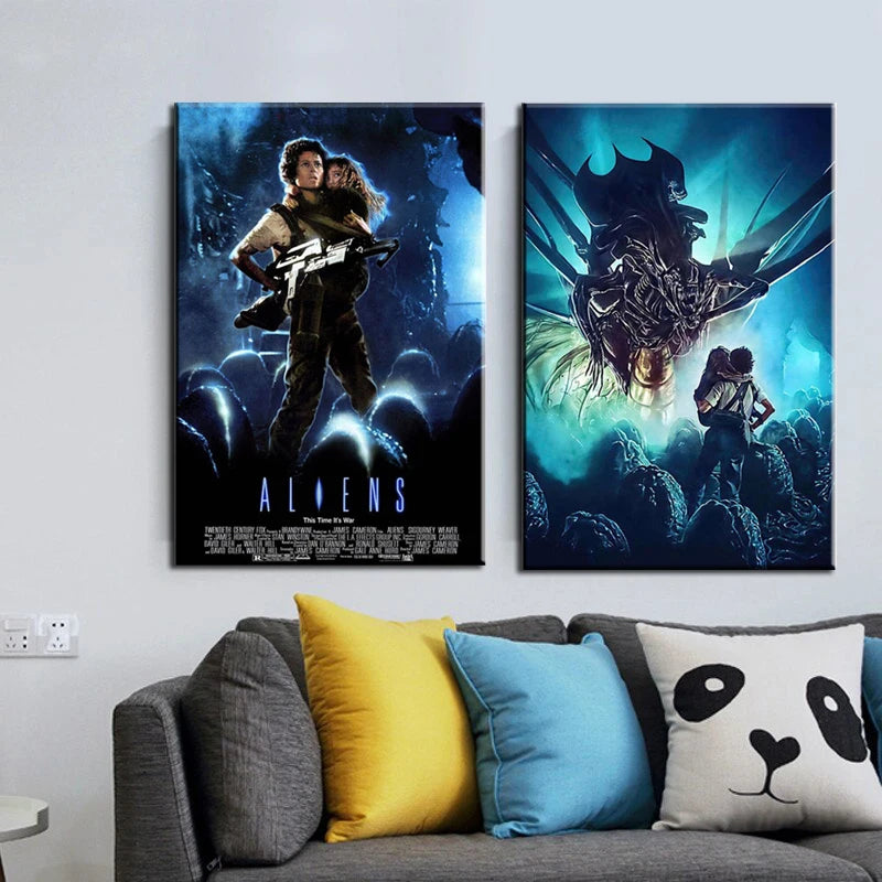 Retro Horror Movie Poster Canvas Wall Art | Unframed Print
