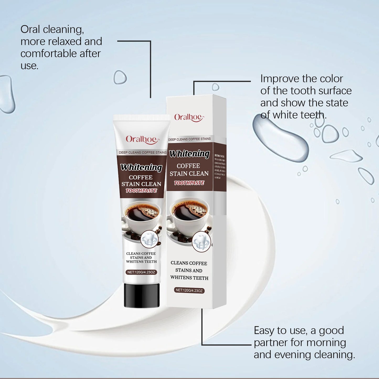 Oralhoe Whitening Toothpaste | Coffee Stain & Plaque Remover