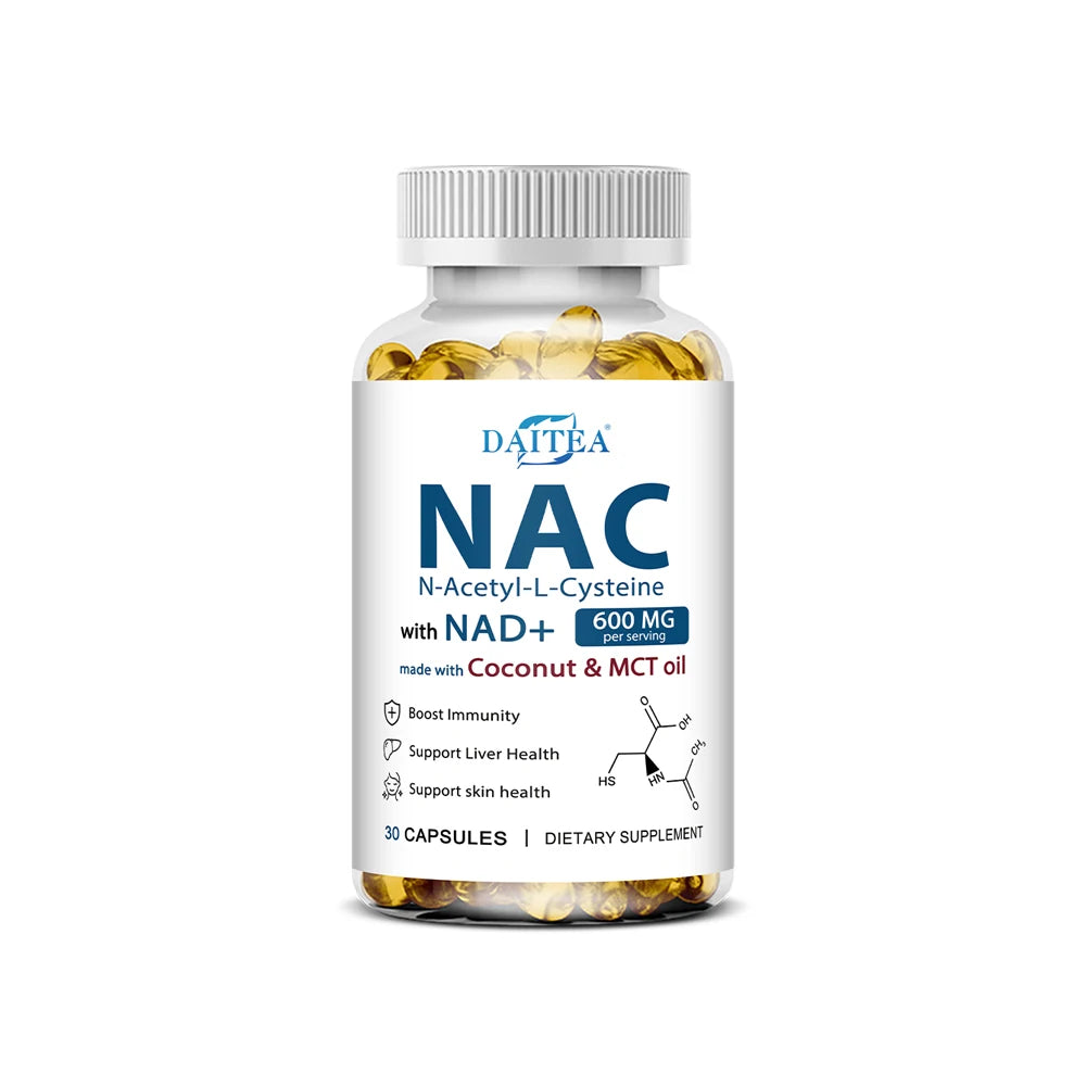 Nac Supplement Capsules, N-acetyl Cysteine with NAD+ || Double Strength - Support for Immune, Liver Health, Respiratory Health Peaceful Pleasures Health and Wellness 30 count-1 bottle