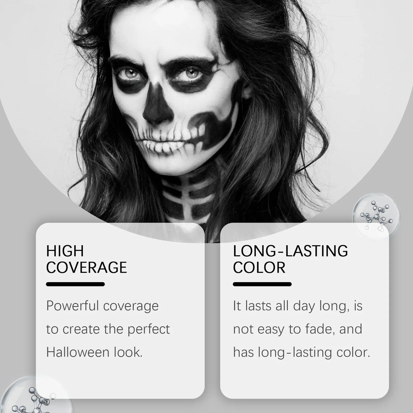 Halloween Black & White Face Paint Cream – Clown Cosplay Makeup