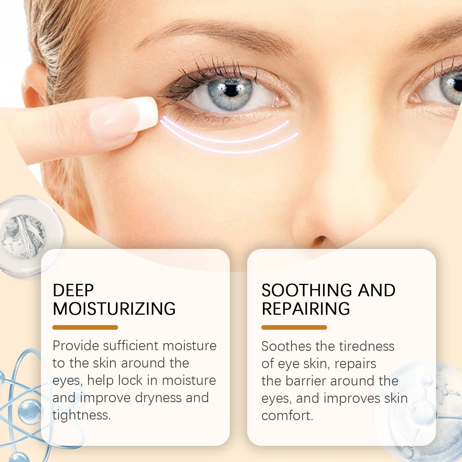 Remove Eye Bags Cream Anti-Aging Improve Puffiness Dark Circles Reduce Wrinkles Nourish Brighten Skin Retinol Firming Eye Cream Peaceful Pleasures Health and Wellness