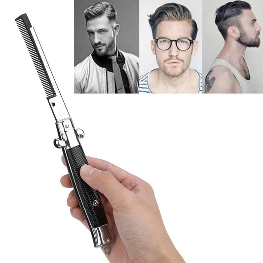 1Pc Folding Spring Comb Mens Womens Beauty Handmade Folding Pocket Clip Hair Moustache Beard Comb For Barbershop Pet Modelling Peaceful Pleasures Health and Wellness