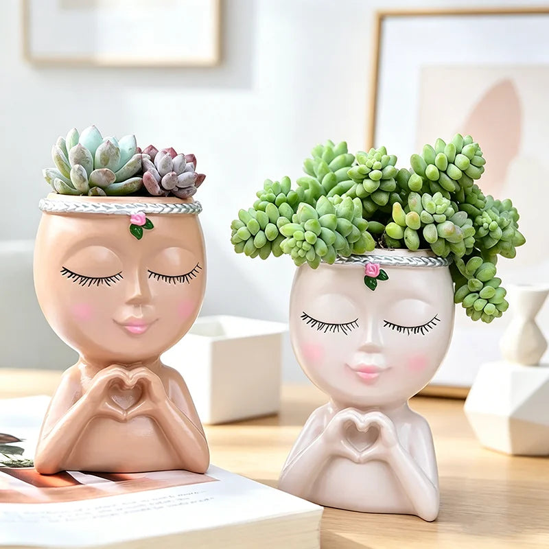 Love Girl Succulent Pot – Cute Unique Home Decor Flower Pot