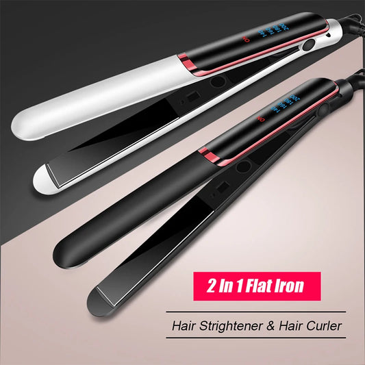 Professional Electric Splint Plat 2 In 1 Hair Straightener Curler Professional Hair Salon Flat Iron Hair Straightener Peaceful Pleasures Health and Wellness