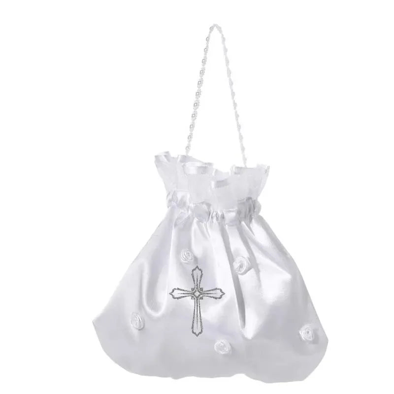 White Cross Bag | First Communion Baptism Christening Gift