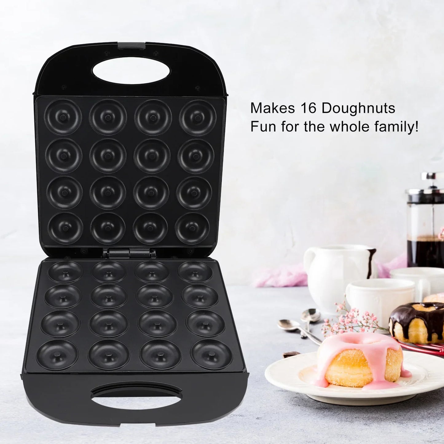 URGGU 16-Hole Mini Donut Maker Machine | 1400W Non-Stick