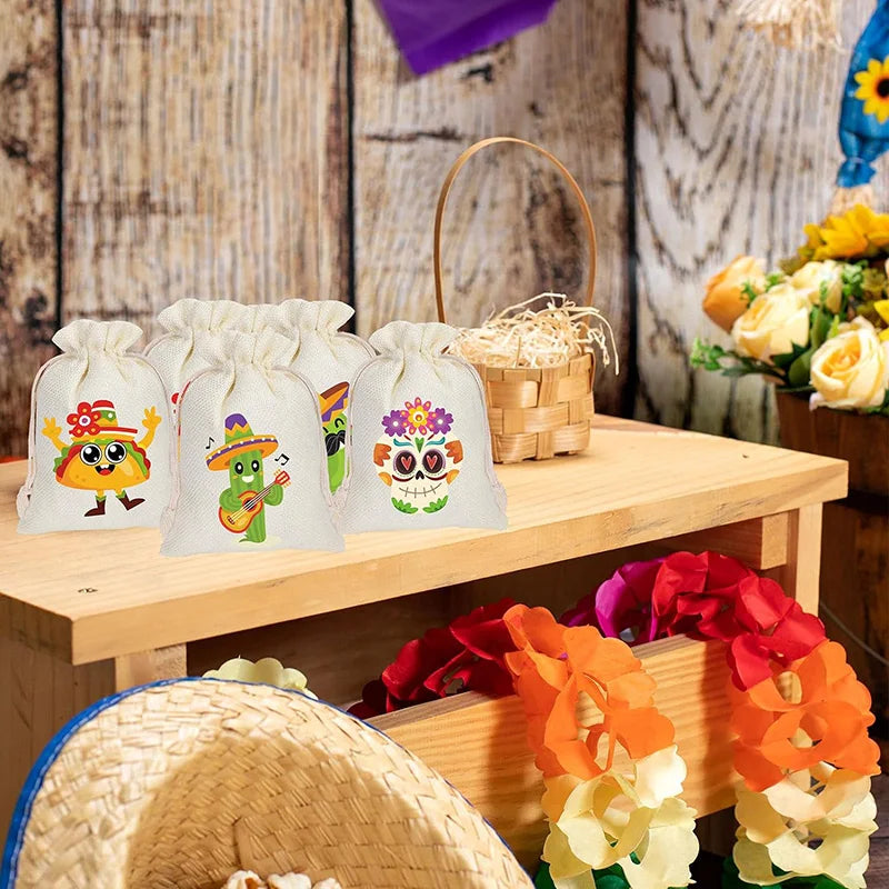 5-Pack Fiesta Gift Bags | Cinco de Mayo Mexican Party Décor Party Gift Bags Peaceful Pleasures Health and Wellness