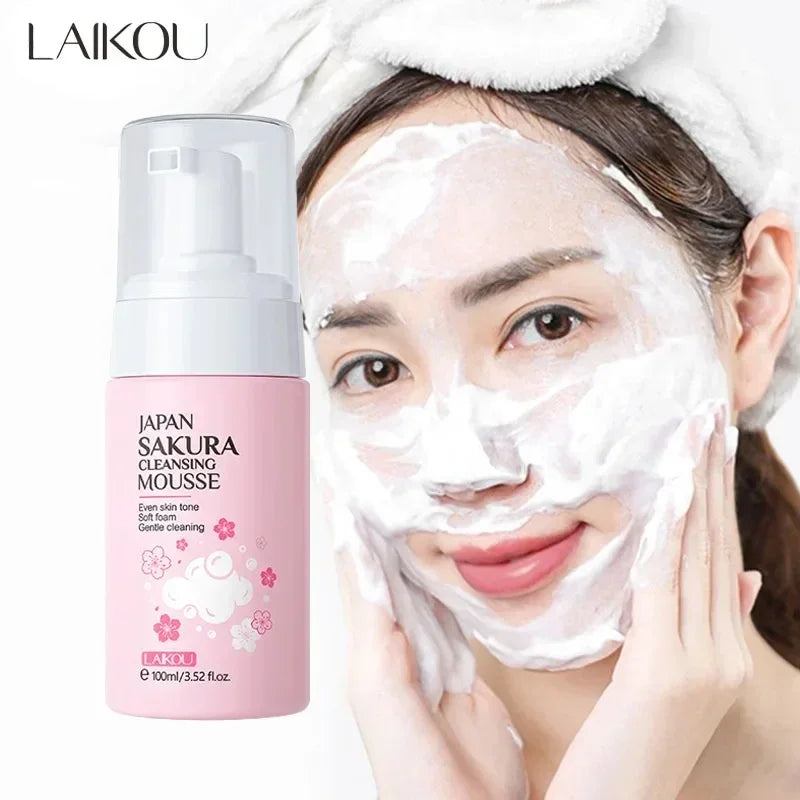 LAIKOU Cherry Blossom Facial Cleanser – Korean Skin Care Peaceful Pleasures Health and Wellness