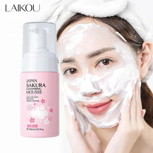 LAIKOU Cherry Blossom Facial Cleanser – Korean Skin Care Peaceful Pleasures Health and Wellness