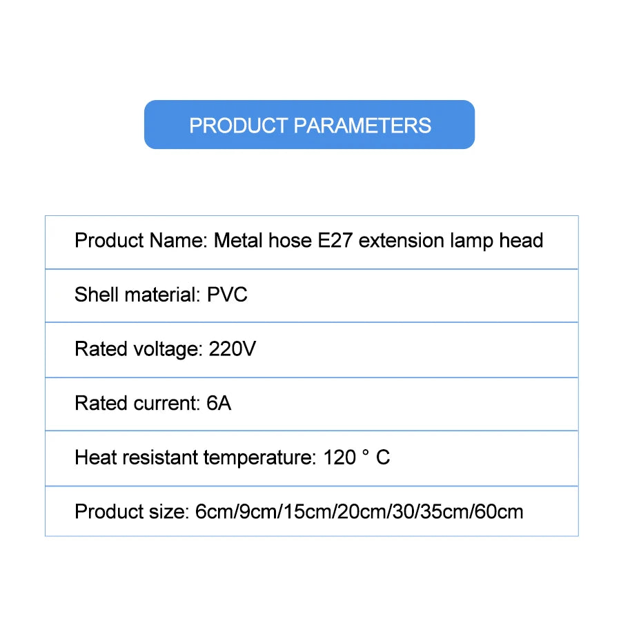 6cm 9cm 15cm 20cm 30cm 60cm Flexible E27 to E27 LED Bulb Extension Lamp Holder Base Socket AC85-265V LED Lamp Holder Converter Peaceful Pleasures Health and Wellness