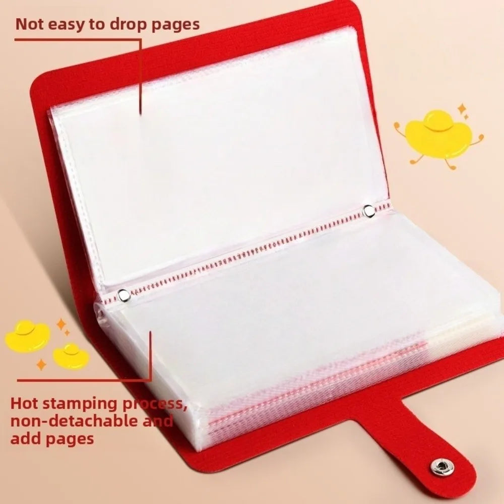 Chinese New Year Money Savings Challenge Binder PU Leather Storage Envelop Savings Challenges Book God of Wealth Style Peaceful Pleasures Health and Wellness