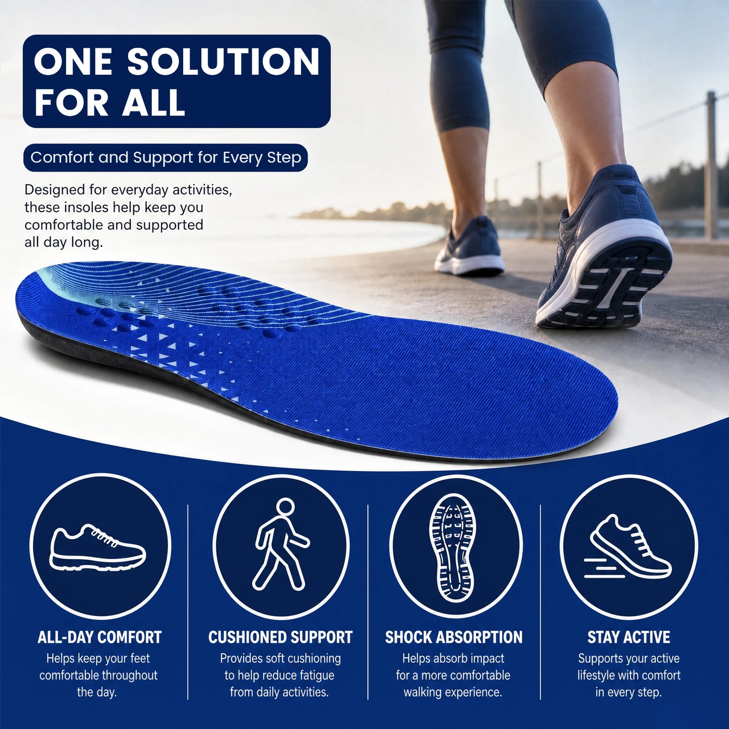 RooRuns Sport Insoles – Arch Support & Cushioned EVA Insert