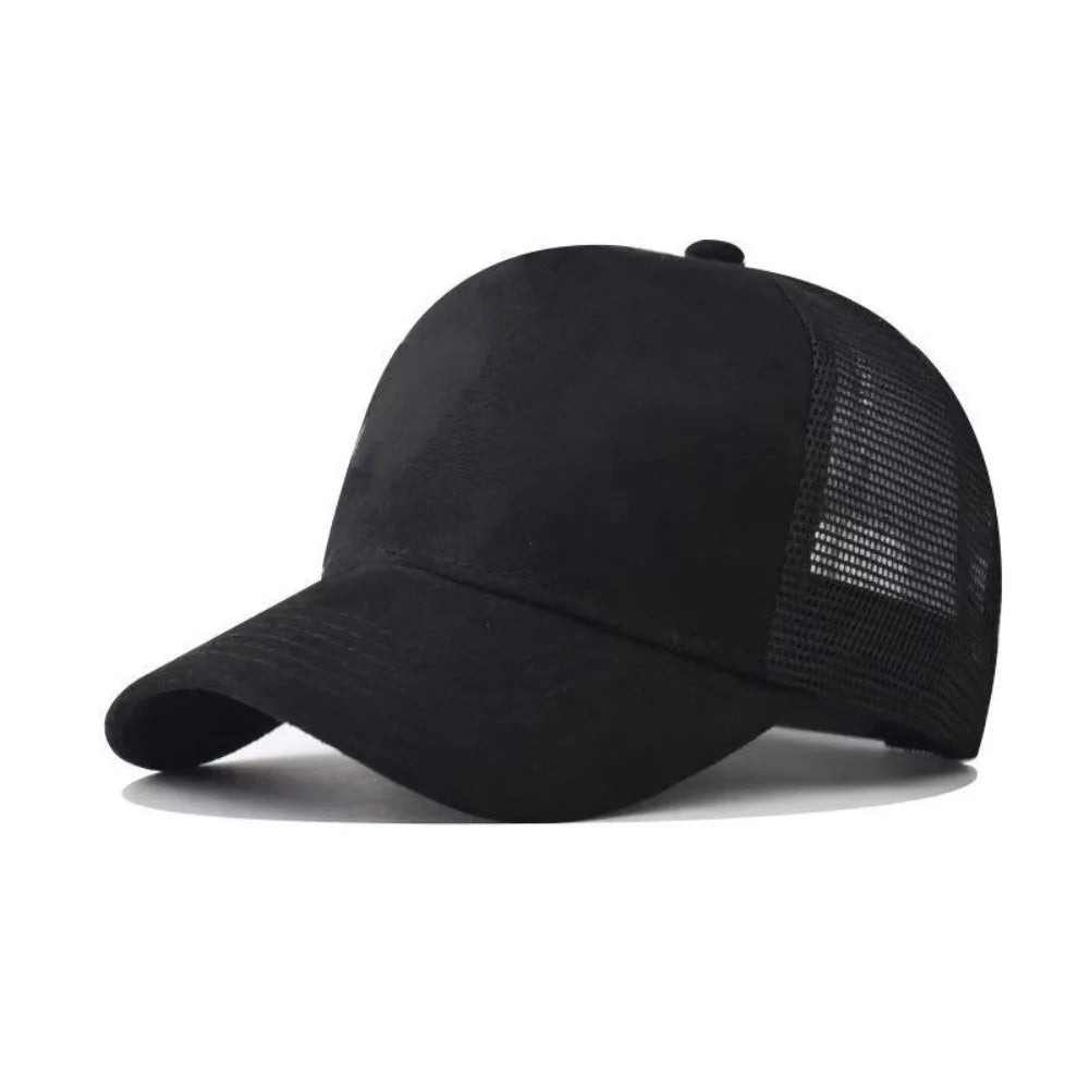 Unisex Suede Mesh Baseball Cap | Adjustable Sun Hat