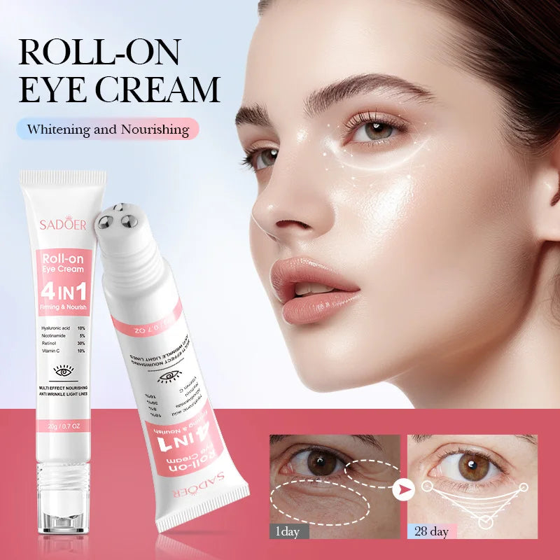 Instant Eye Bag Removal Cream Retinol Anti-Wrinkle Fade Fine Lines Firming Skin Anti Dark Circle Puffiness Brighten Eye Care Peaceful Pleasures Health and Wellness