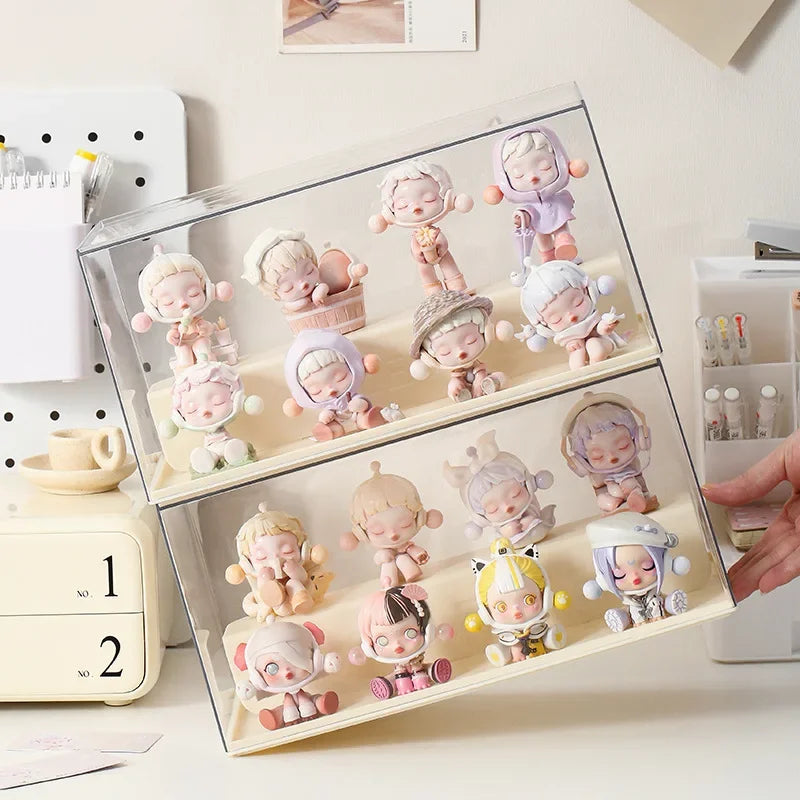 Acrylic Display Case for Action Figures Dustproof Protection Showcase for Collectible Pop Figures and Toys Box Organizer Peaceful Pleasures Health and Wellness