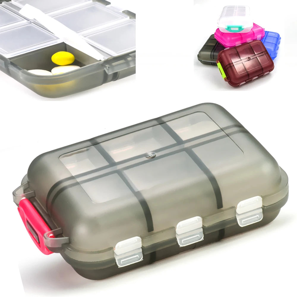 Tcare Portable Pill Case Folding Medicine Drugs Pills Capsule Tablet Container Boxs Plastic Empty Drug Organizer Pillbox Cases Peaceful Pleasures Health and Wellness