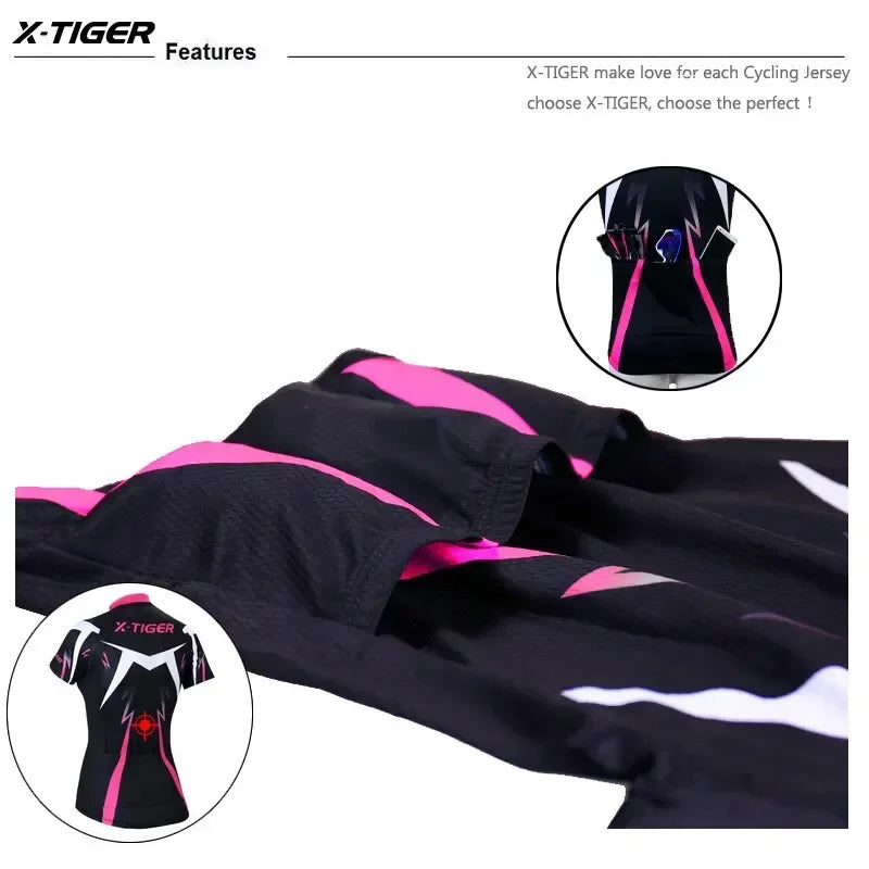 X-TIGER Women's Cycling Jersey – Breathable Quick-Dry MTB Top