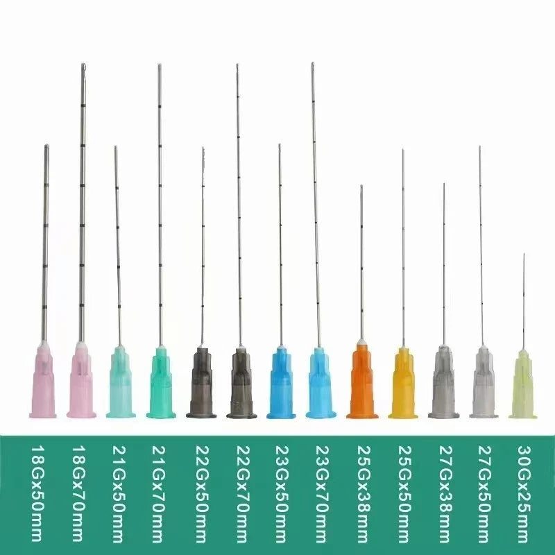 50pcs Disposable Blunt Tip Cannula Needles | 18G–30G Filler