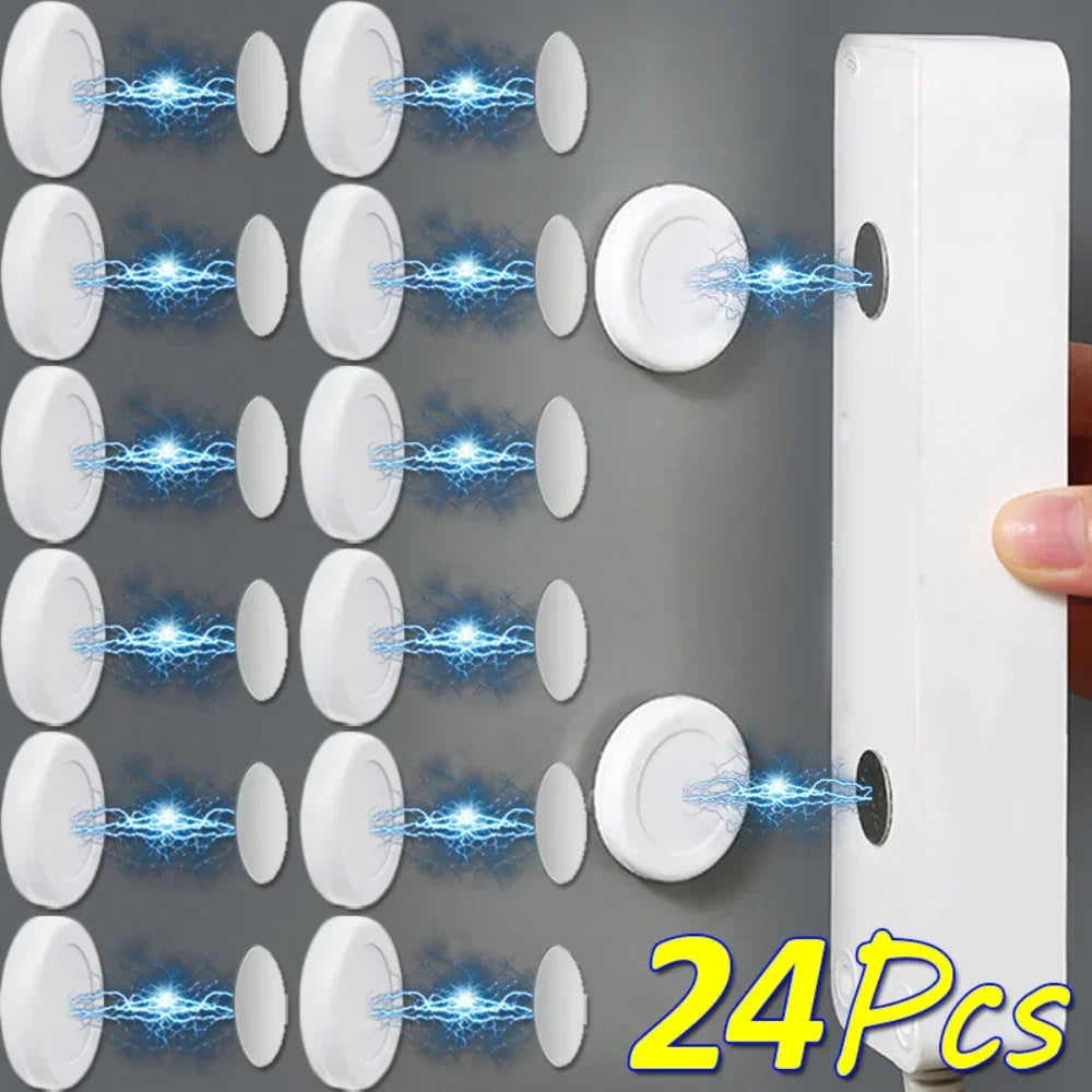 Magnetic Wall Hooks – Key & Remote Holder Storage Rack 12 Pcs
