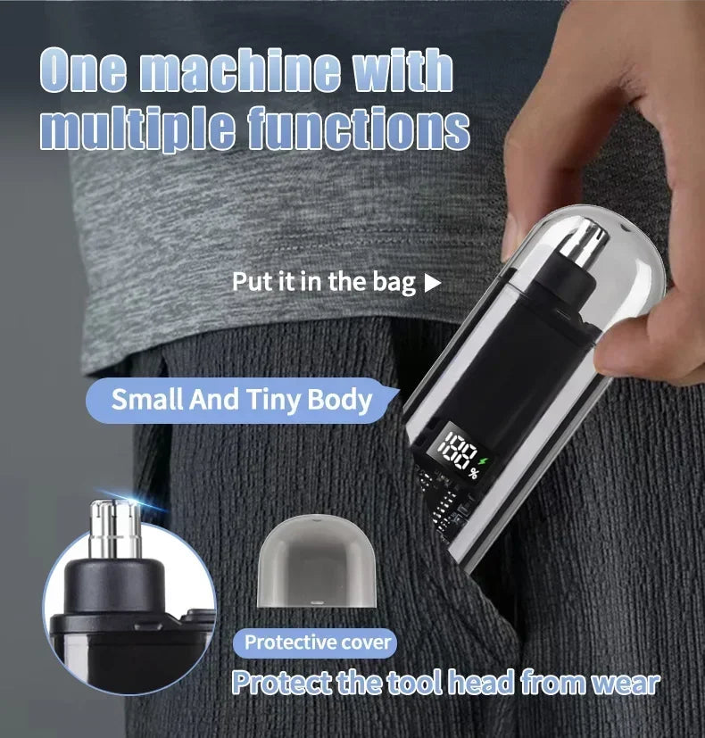 XMSJ T9 Electric Hair & Nose Trimmer for Men – USB Rechargeable