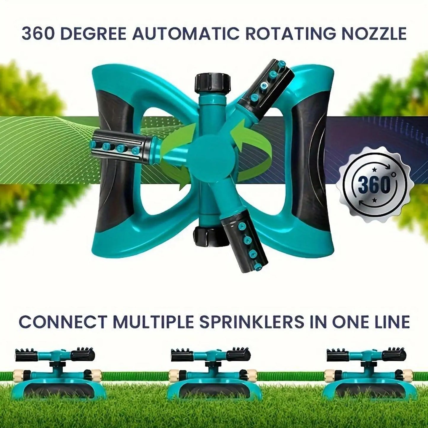360° Rotating Lawn Sprinkler | Garden Irrigation Sprinkler