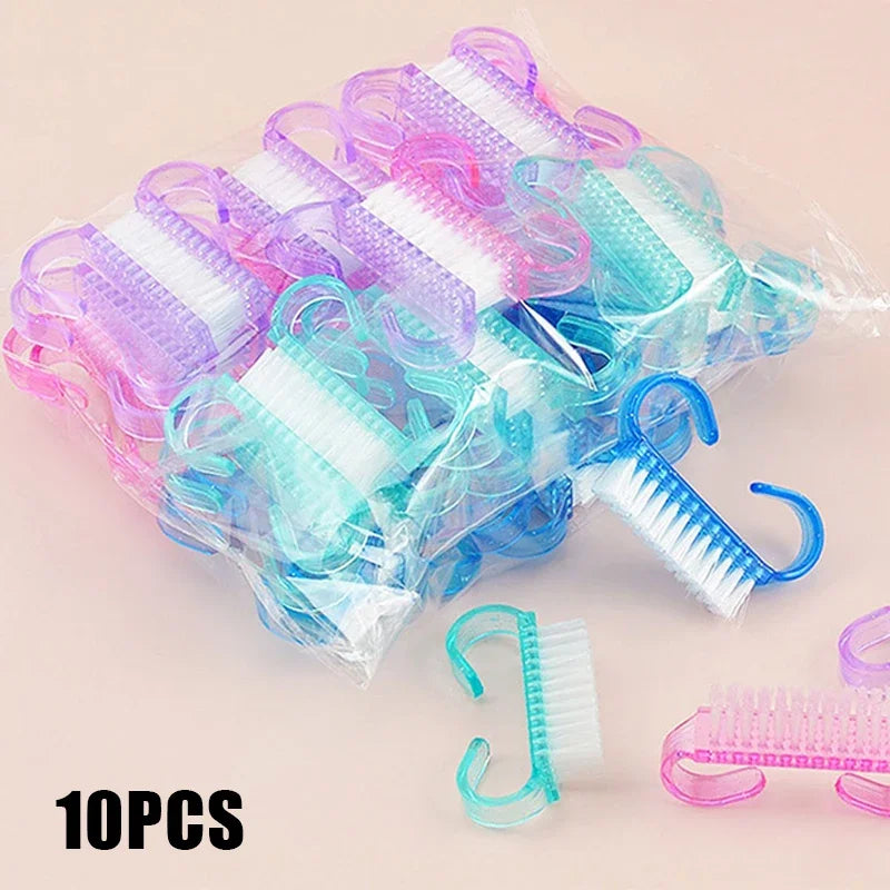 10-Piece Nail Cleaning Brush Set | Mixed Color Manicure Tools Nail Cleaning Brush Peaceful Pleasures Health and Wellness 10PCS
