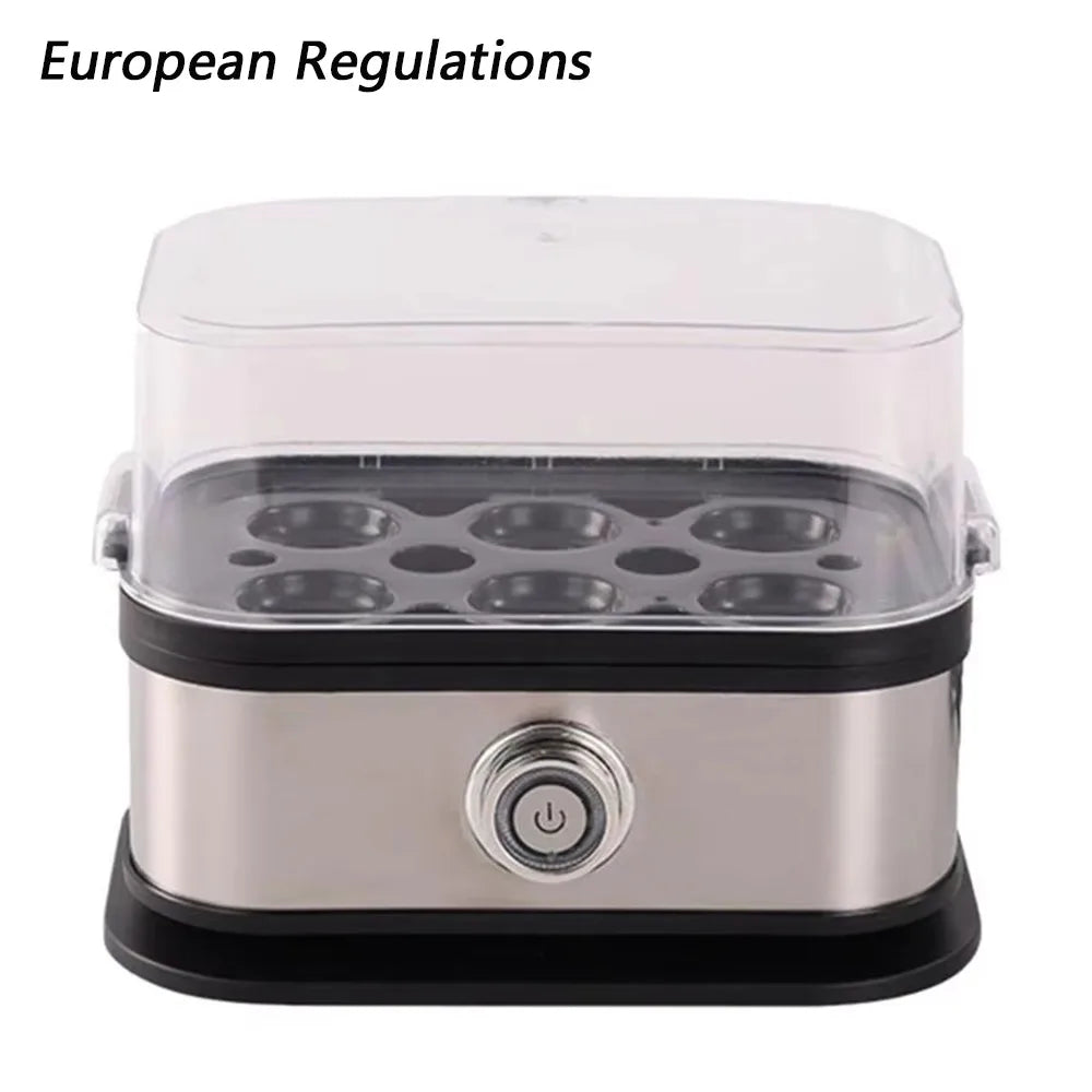 200W Rapid Egg Cooker – 6-Egg Stainless Steel Auto Shut-Off
