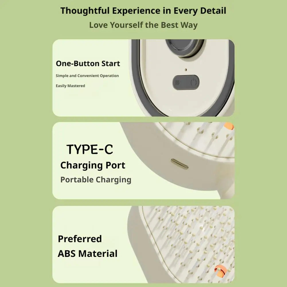 Electric Spray Massage Comb | Detangling Brush & Red Light Scalp
