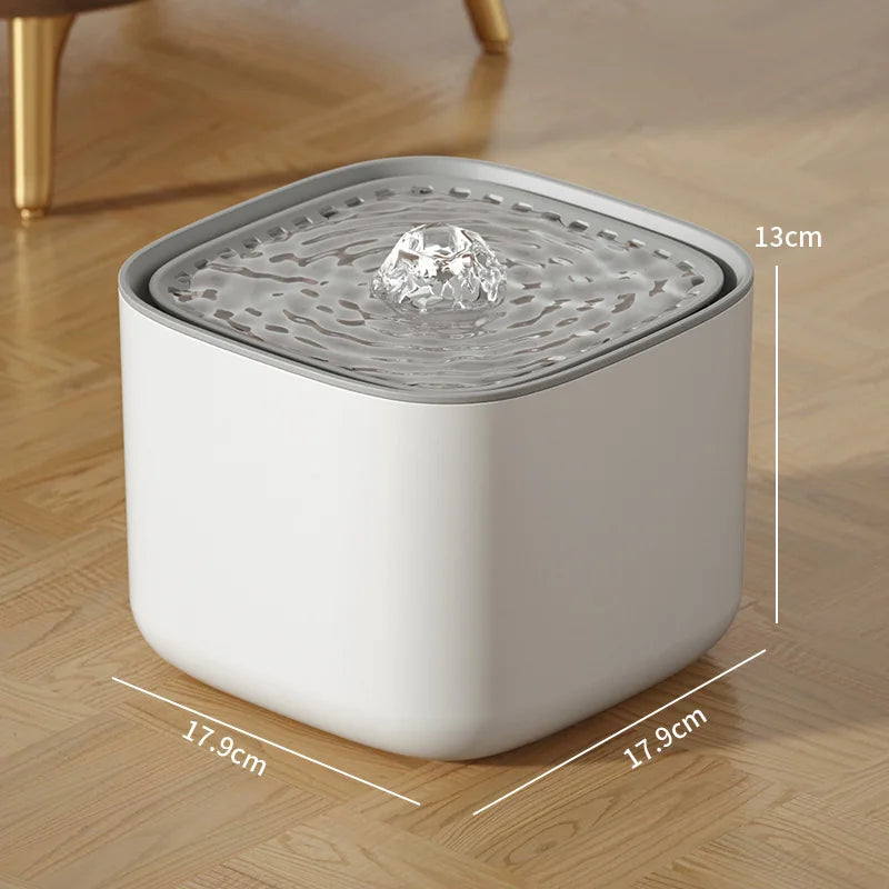 New Cat Water Fountain Ultra Quiet 3L Large Capacity Pet Auto Drinking Dispenser for Cats Dogs Inside Detachable Easy to Clean Peaceful Pleasures Health and Wellness WHITE 3L
