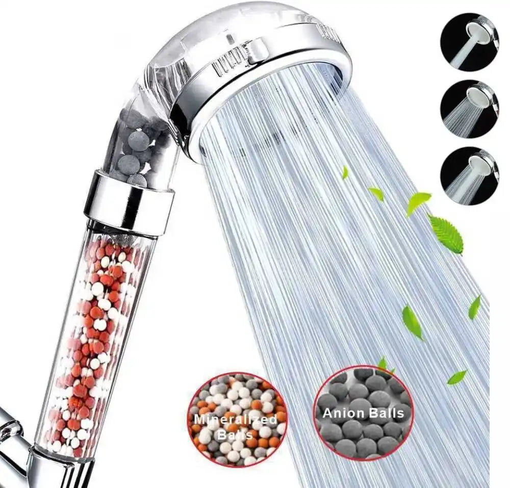 3-Mode High-Pressure Water-Saving SPA Shower Head with Filter