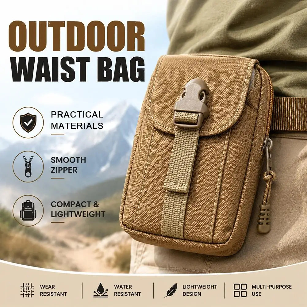 Outdoor Tactical Waist Bag Heavy‑Duty Oxford Phone Pouch Men's Durable Coin Purse Portable Hiking Camping Tool Bag with Buckle Peaceful Pleasures Health and Wellness