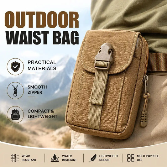 Outdoor Tactical Waist Bag Heavy‑Duty Oxford Phone Pouch Men's Durable Coin Purse Portable Hiking Camping Tool Bag with Buckle Peaceful Pleasures Health and Wellness