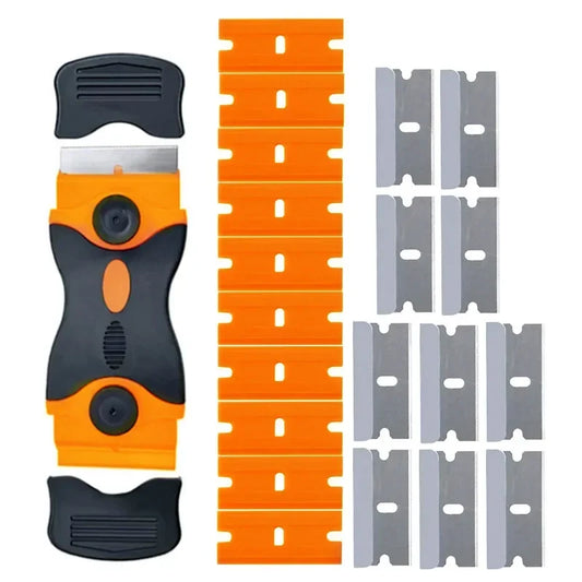 Razors Blade Window Cleaning Tools Double-Sided Windowss Cleaner Knife Glass Squeegee Sticker Caulking Agent Kitchen Scrape Glue Peaceful Pleasures Health and Wellness 21PCS Set