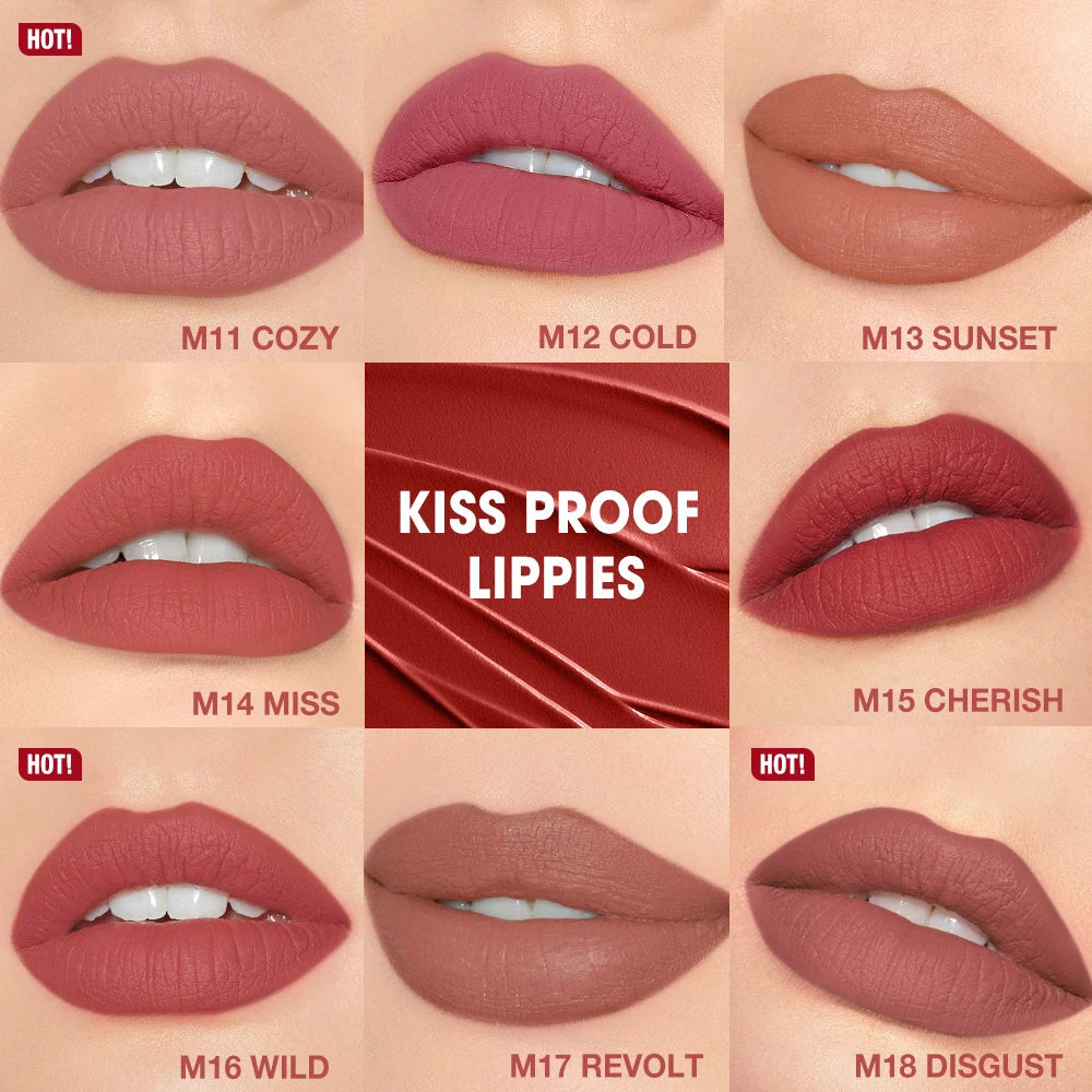 O.TWO.O 8-Piece Matte Lipstick Set – Waterproof & Long-Lasting