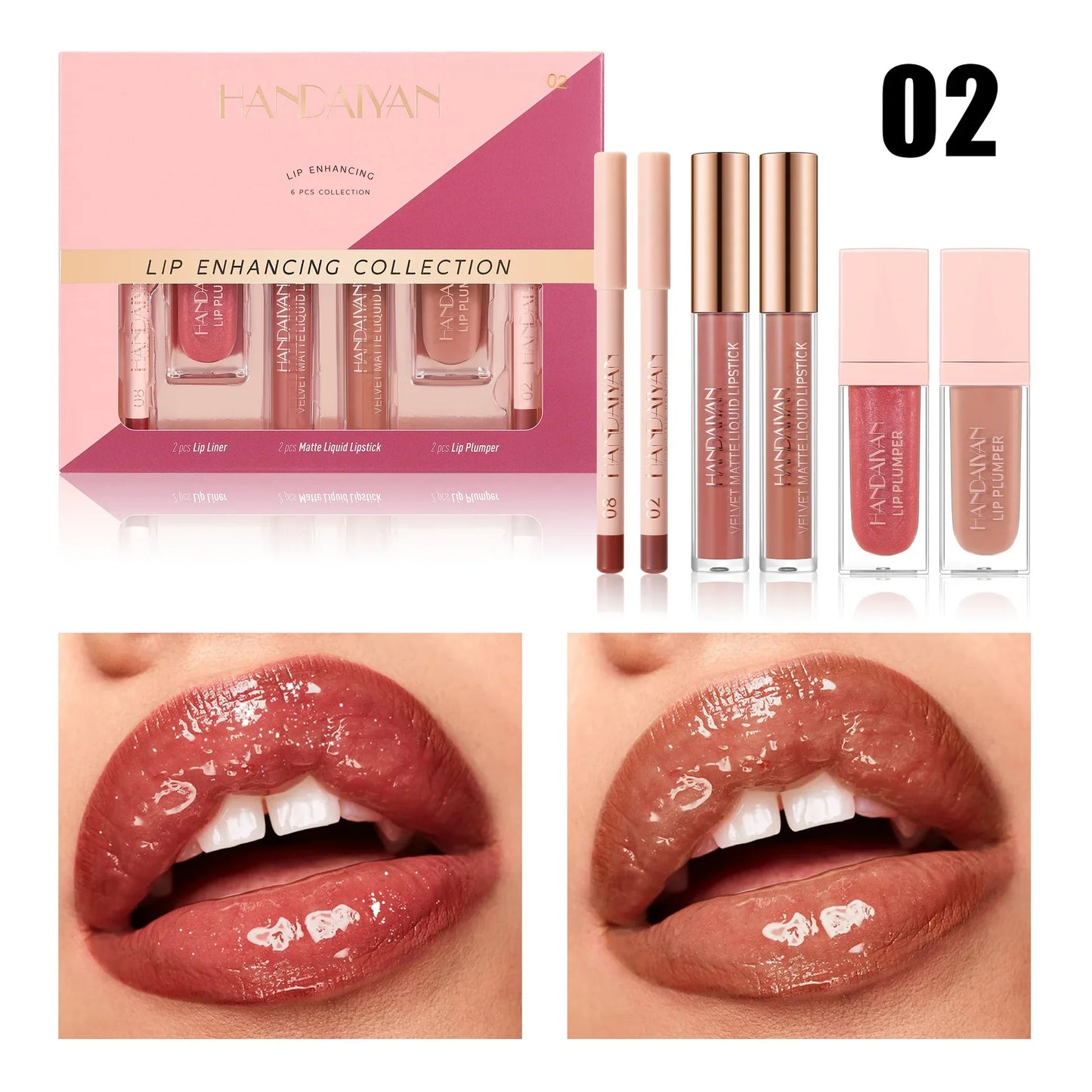 Handaiyan 6-Piece Matte Lipstick Set – Waterproof & Long-Lasting