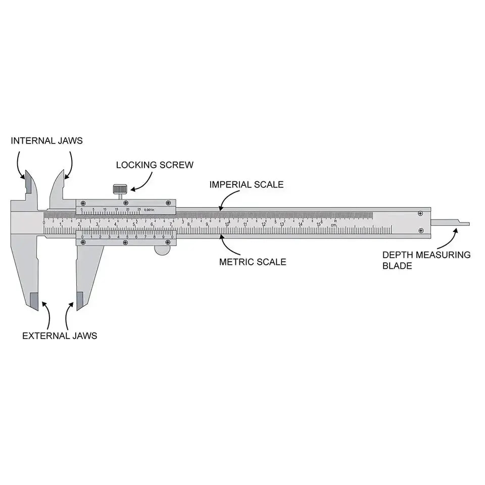 Stainless Steel Vernier Caliper 0-150mm Locking Screw Vernier Caliper Stainless Steel by BeBosLook Peaceful Pleasures Health and Wellness