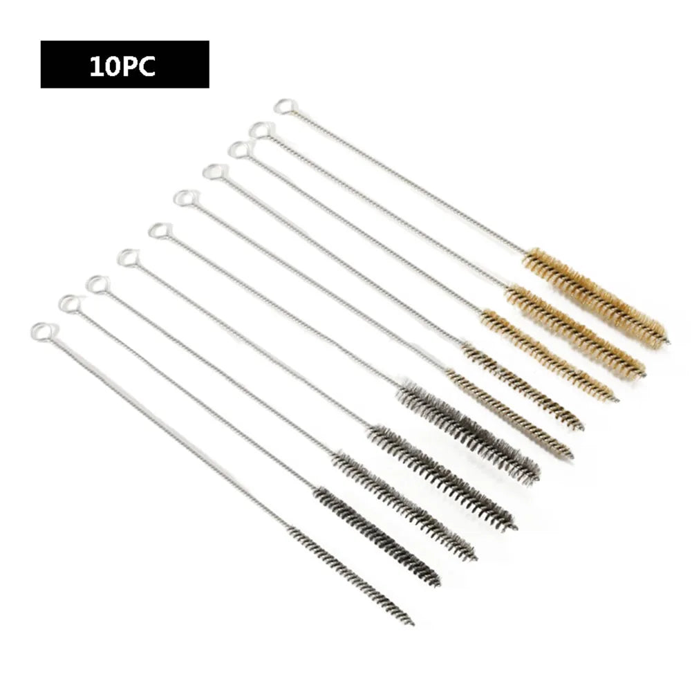 5 Cleaning Brushes Stainless Steel Brass Cylinder Wire Tube Pipe
