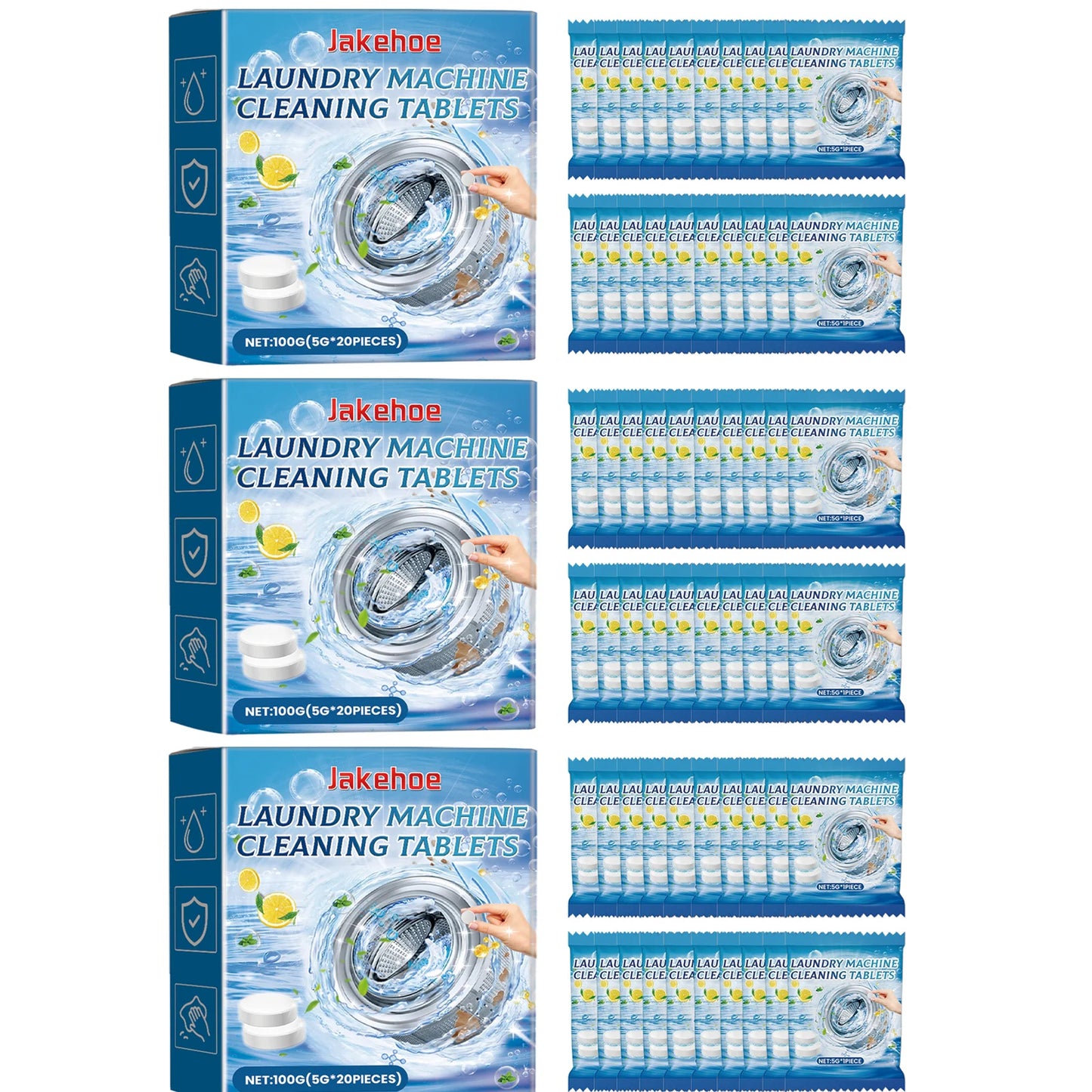 Washing Machine Cleaning Tablets Drum Laundry Sink Remove Dirt Eliminate Odors Reduce Bacterial Growth Washing Machine Cleaner Peaceful Pleasures Health and Wellness 3 x 20pcs Boxed