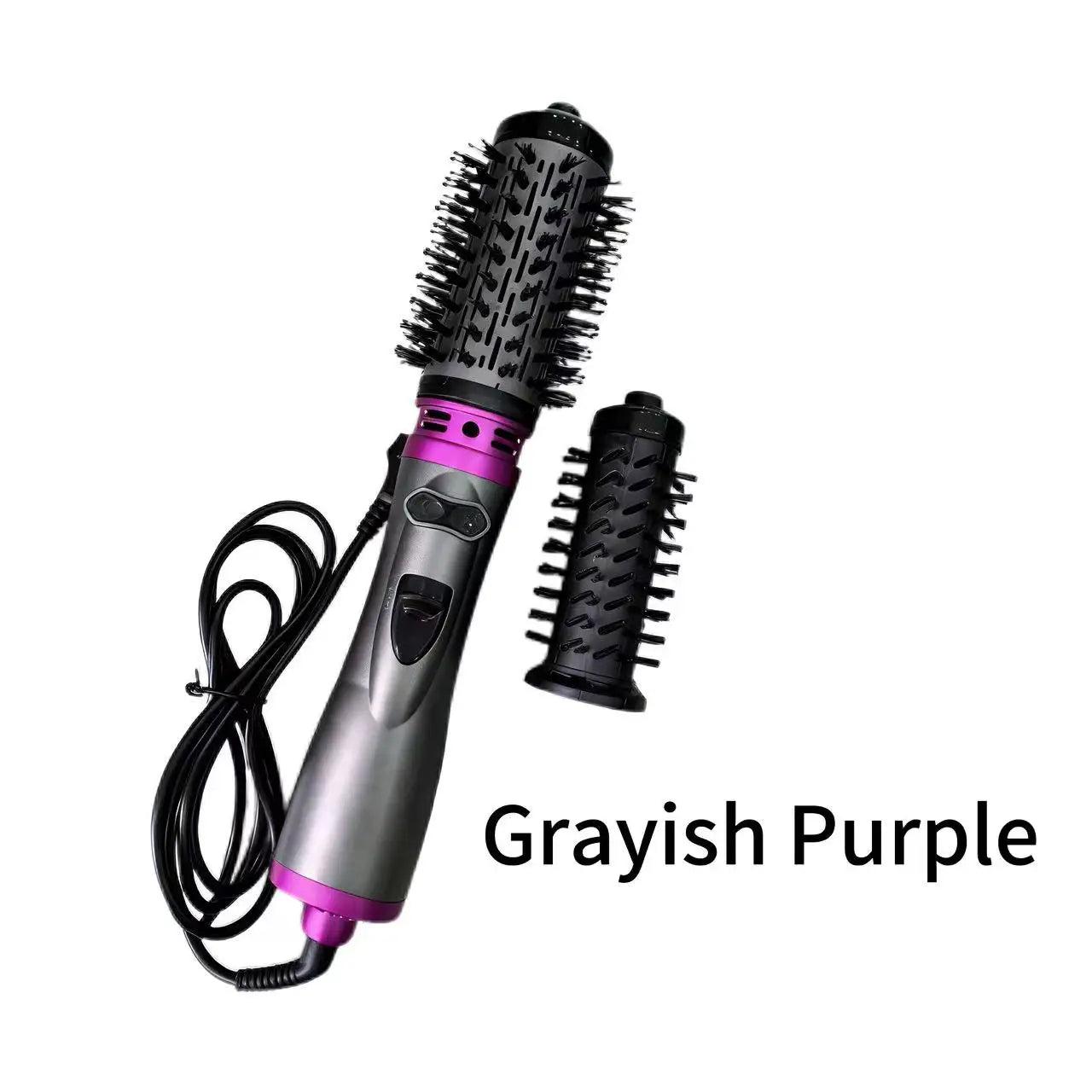 Negative Ion Automatic Curling Comb 3 in 1 Wave Big Curly Hair Straightener Hot Air Brush High Wind Blow Dry Brush Hair Care Peaceful Pleasures Health and Wellness Grayish Purpl EU